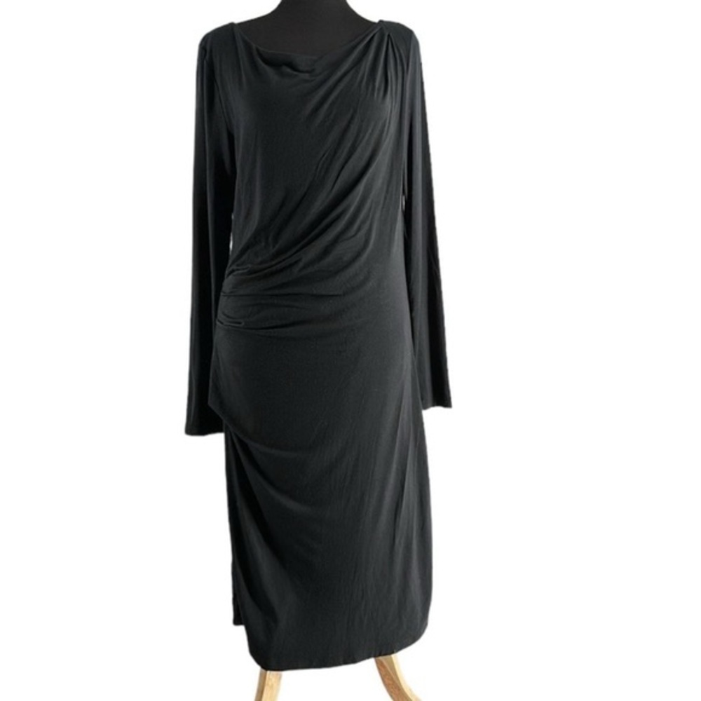 Aritzia Babaton little black dress lbd stretch gathered modest sz xxs